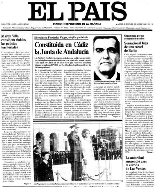 27 de mayo 1978, se constituye la Junta preautonómica de Andalucía