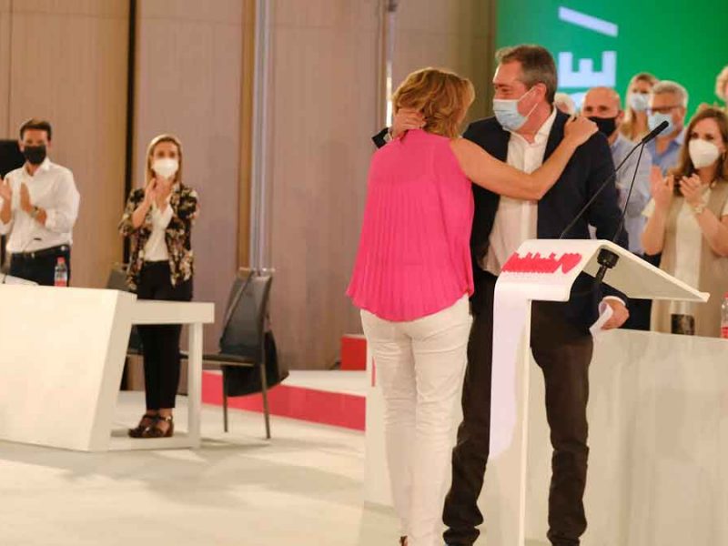 Susana Díaz junto a Juan Espadas en su despedida del PSOE-A