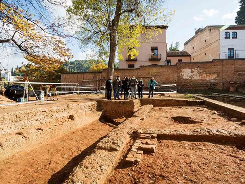 Estructura descubierta en el jardín de la Alamedilla de la Alhambra