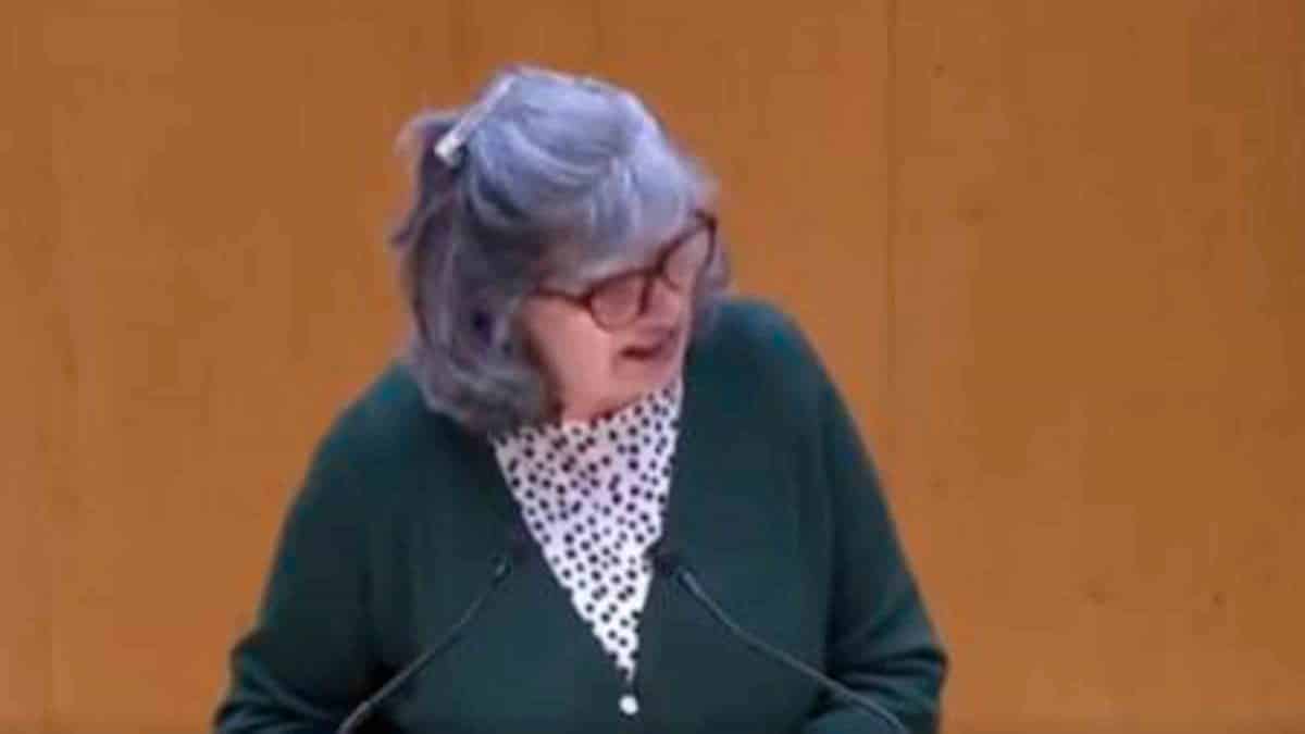 Pilar González, senadora por Adelante Andalucía, durante su intervención sobre Doñana