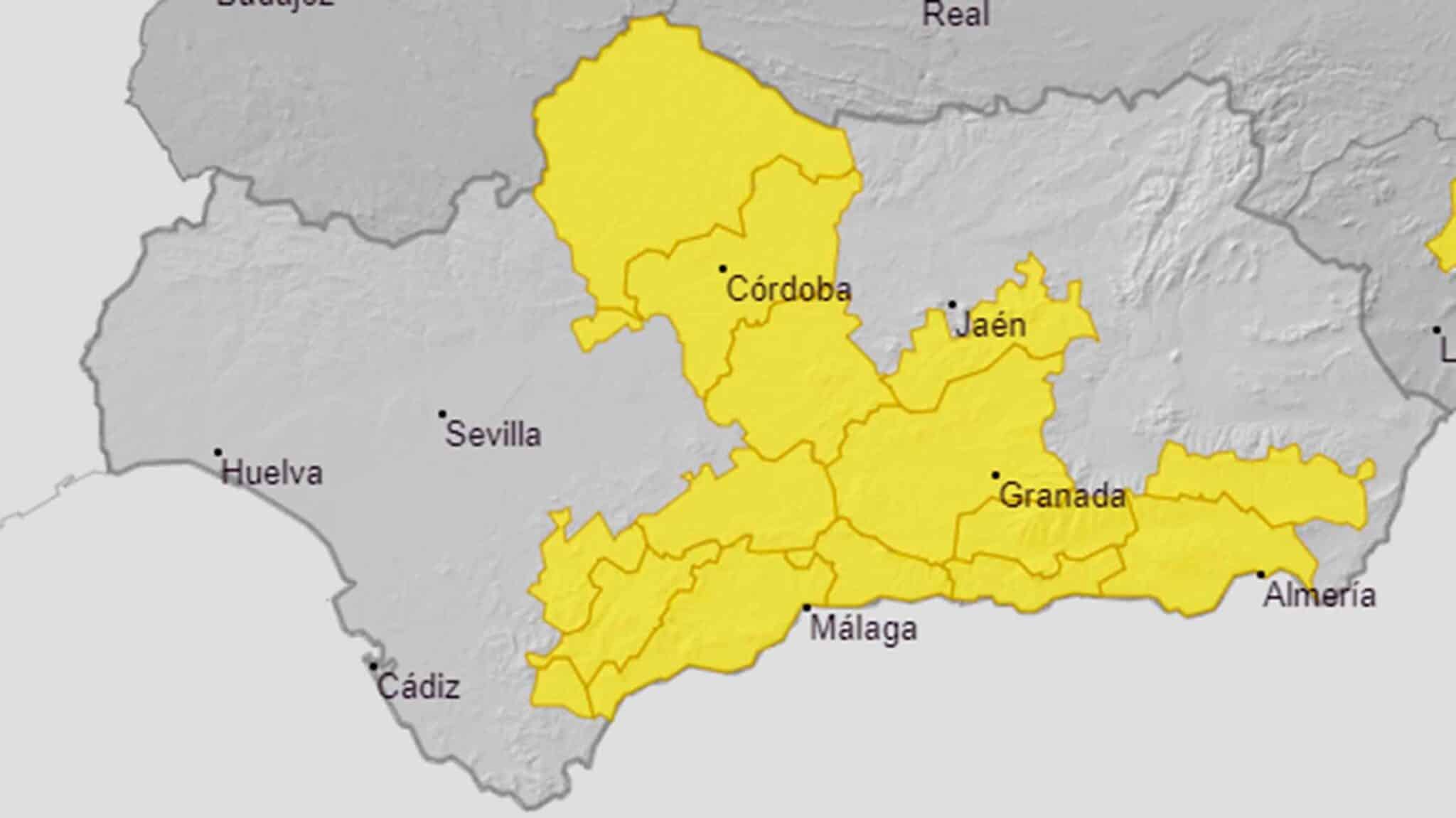 avisos amarillos en seis provincias andaluzas 