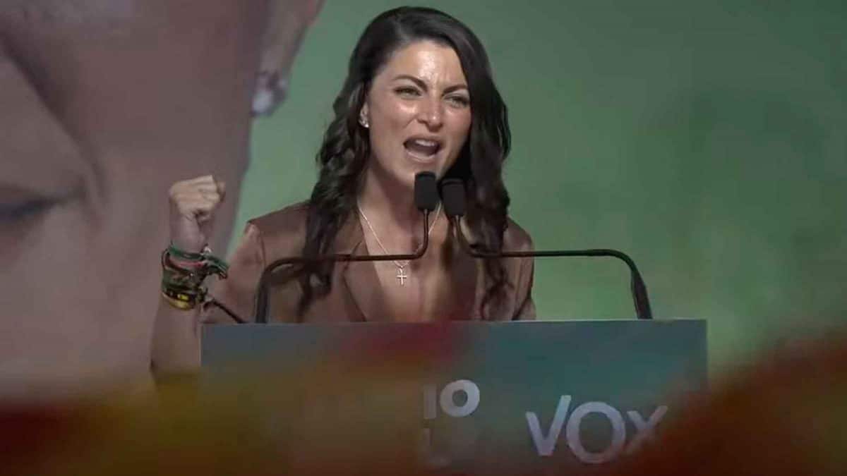 Macarena Olona durante la valoración de Vox en las elecciones andaluzas / rrss