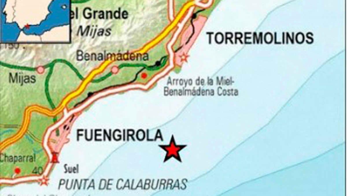 Imagen del punto donde se ha producido el terremoto de Benalmádena / EA