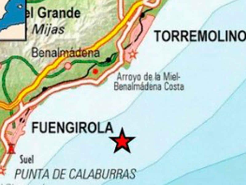 Imagen del punto donde se ha producido el terremoto de Benalmádena / EA