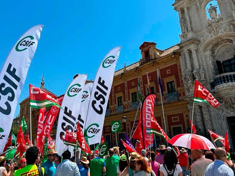 Imagen de esta manifestación frente al Palacio San Telmo de Sevilla