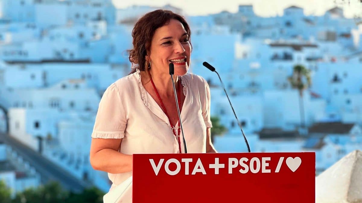 Imagen de Lina Gálvez durante la campaña electoral a las elecciones europeas en Andalucía / EA