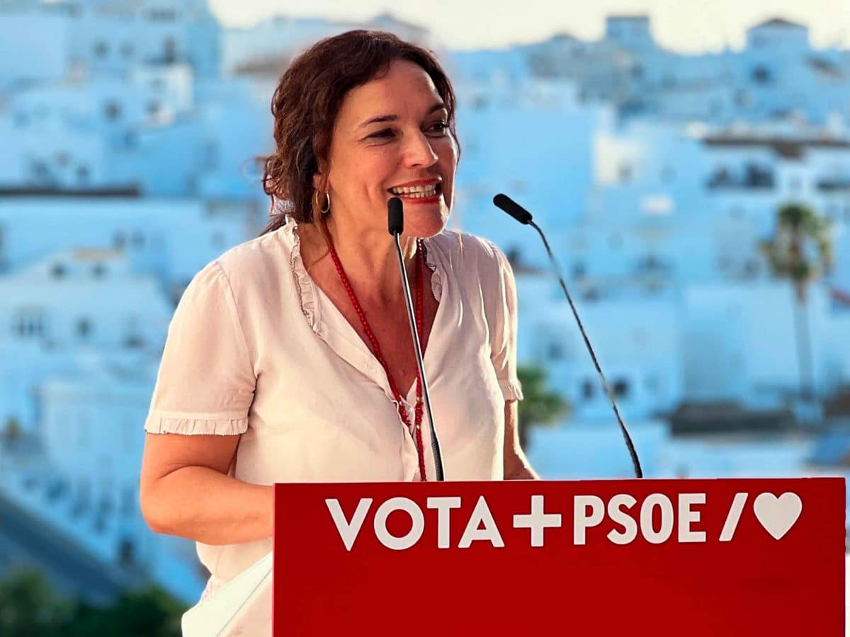 Imagen de Lina Gálvez durante la campaña electoral a las elecciones europeas en Andalucía / EA