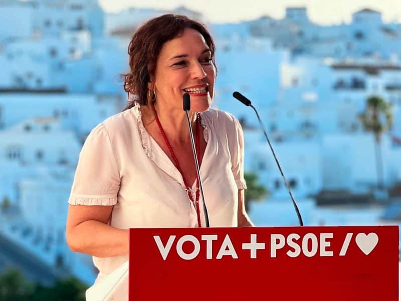 Imagen de Lina Gálvez durante la campaña electoral a las elecciones europeas en Andalucía / EA