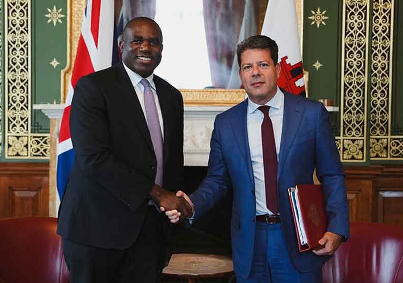 Imagen de Picardo y Lammy de la reunión sobre la futura relación entre Gibraltar y España / EA