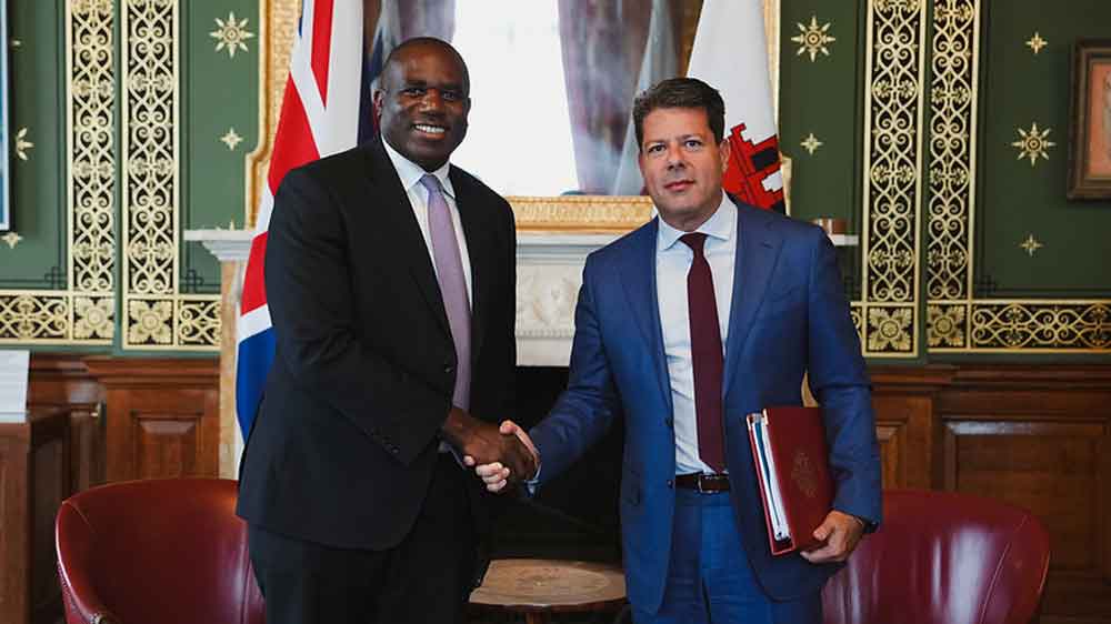 Imagen de Picardo y Lammy de la reunión sobre la futura relación entre Gibraltar y España / EA