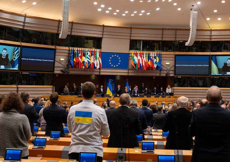 Imagen del Parlamento Europeo en audiencia con Zelensky / EA