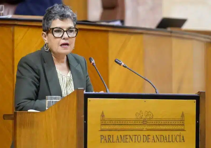 La diputada del Grupo Mixto-Adelante Andalucía Maribel Mora interviene en el Pleno del Parlamento. - FRANCISCO J. OLMO/EUROPA PRESS