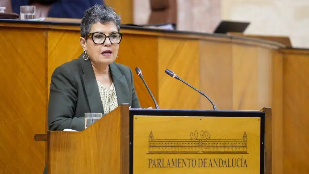 La diputada del Grupo Mixto-Adelante Andalucía Maribel Mora interviene en el Pleno del Parlamento. - FRANCISCO J. OLMO/EUROPA PRESS