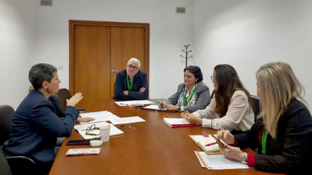 La diputada de Adelante Andalucía, Maribel Mora (i.), reunida con sindicatos sanitarios - ADELANTE ANDALUCÍA