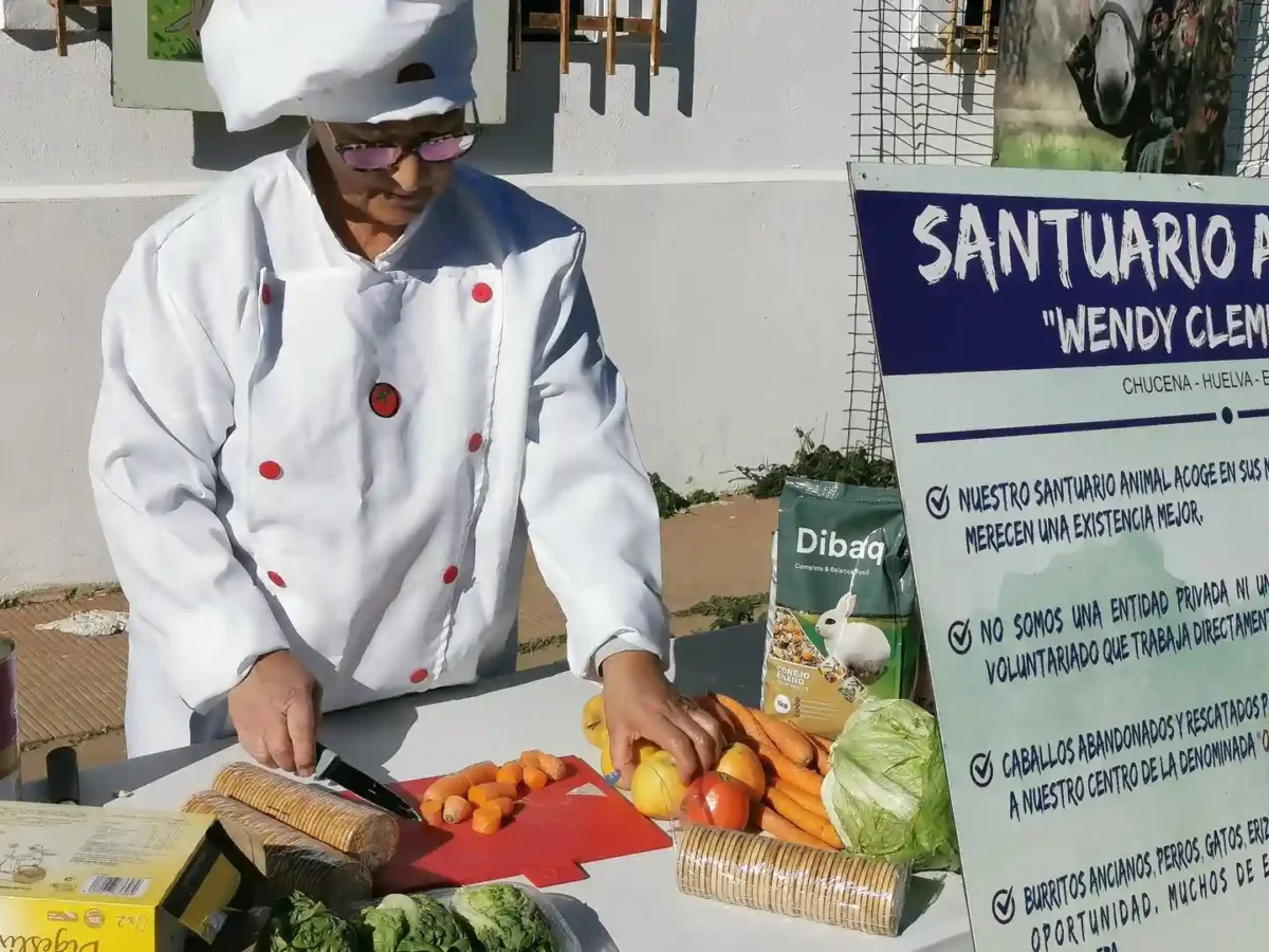 Preparativos de los menús navideños para los animales del santuario 'Wendy Clements'. - EL BURRITO FELIZ